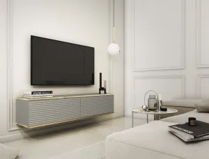 Floating TV Stand ORO 135 SLATS grey