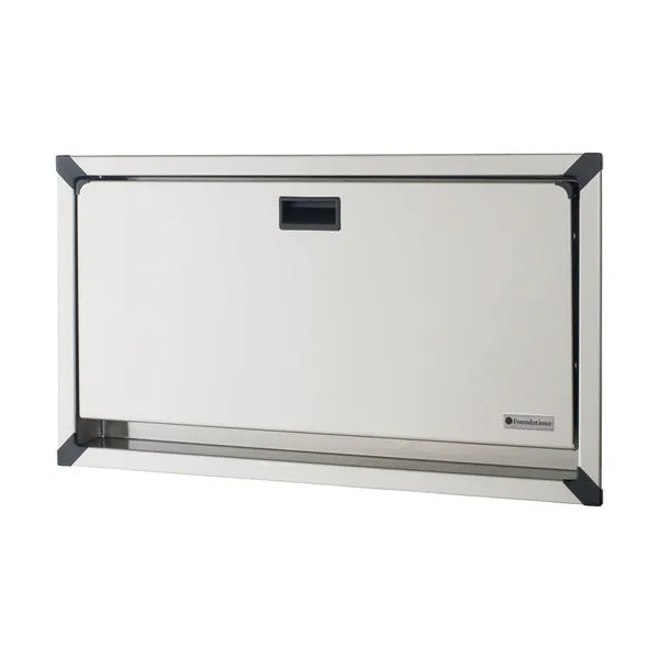 FOUNDATIONS® 100SSC-R Recess-Mounted, Horizontal-Folding Stainless Steel Clad & Framed Baby Changing Station