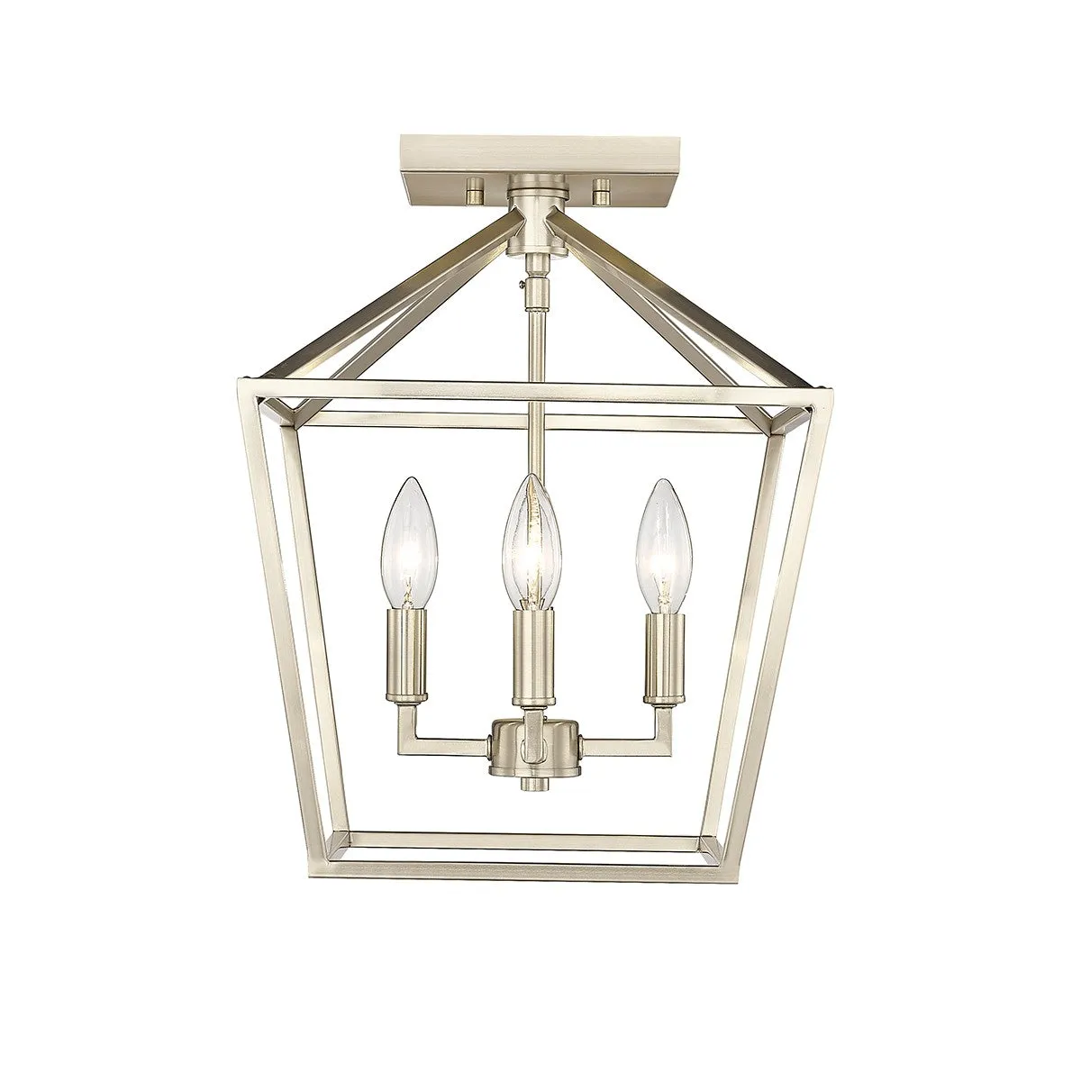 Four Light Semi Flush Mount in Modern Gold Finish by Millennium