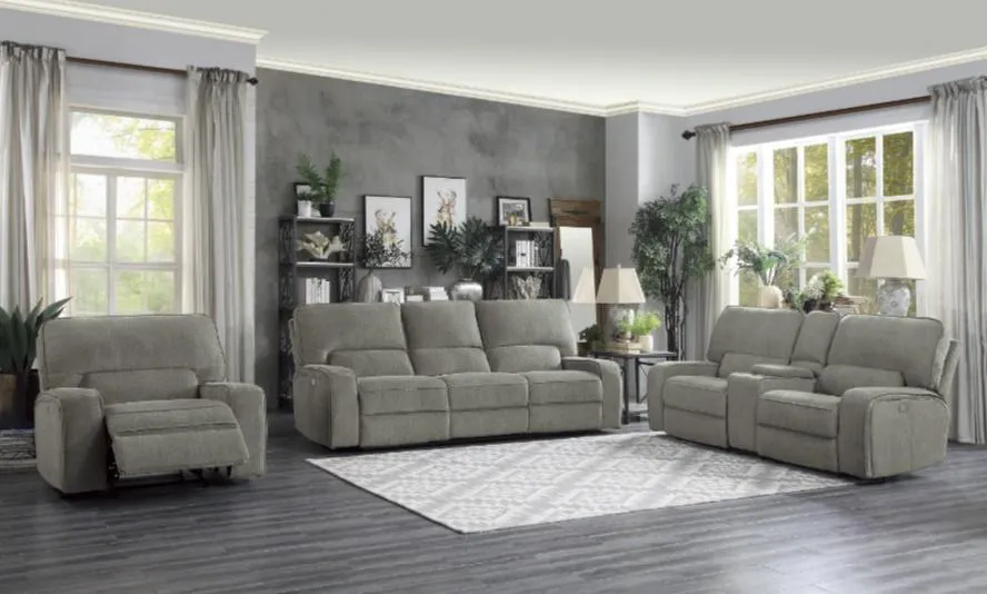 Homelegance Furniture Borneo Power Double Reclining Loveseat in Mocha