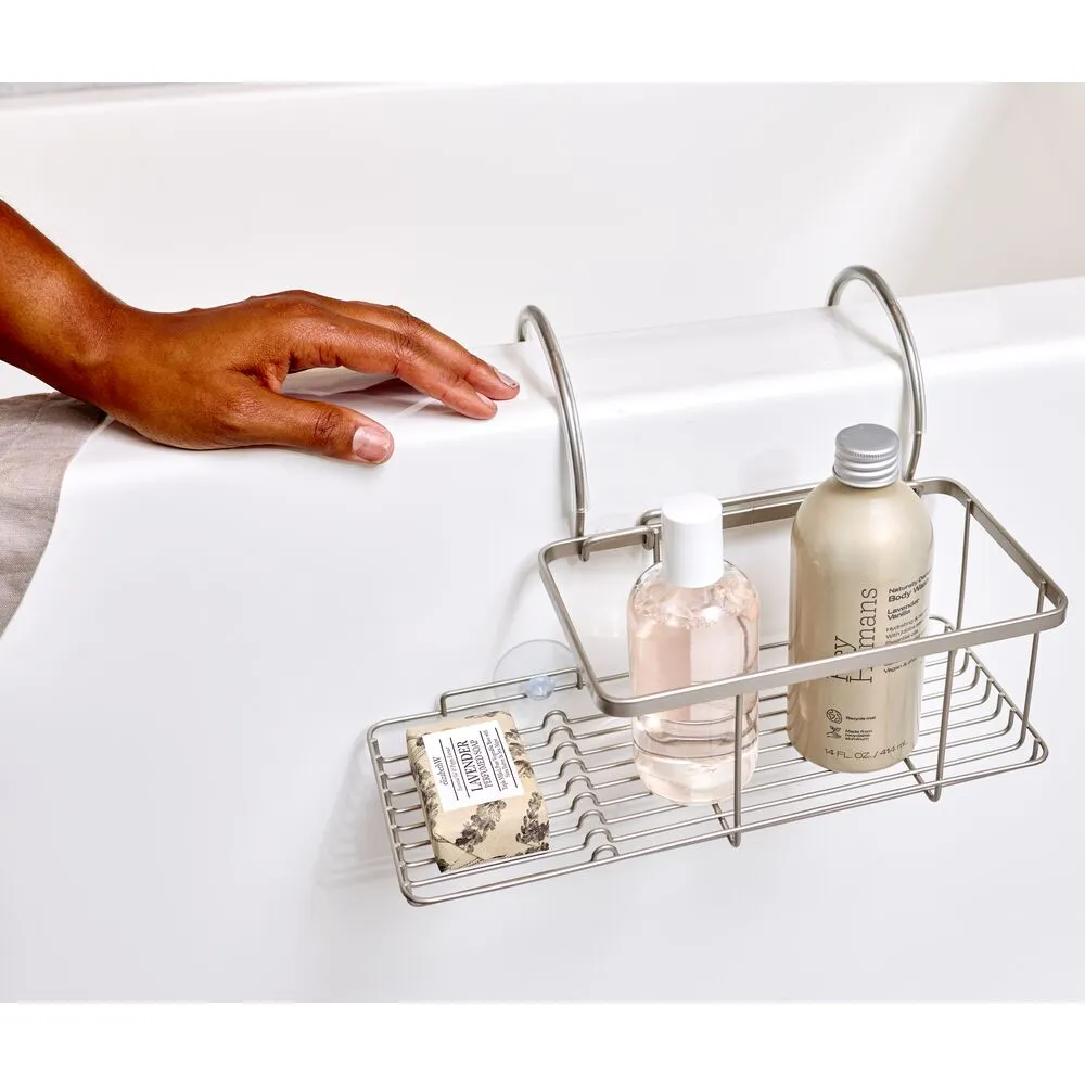 iDesign Everett Over Side Bathtub Caddy in Satin