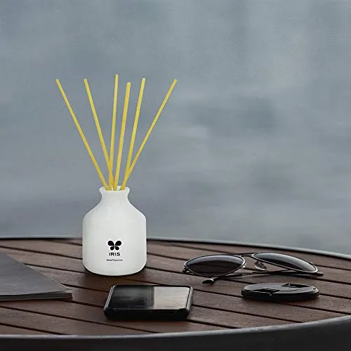 IRIS Reed Diffuser with Ceramic Pot - Lemon Grass - Home Fragrances - Risk-Free - Easy to use - 60 ml