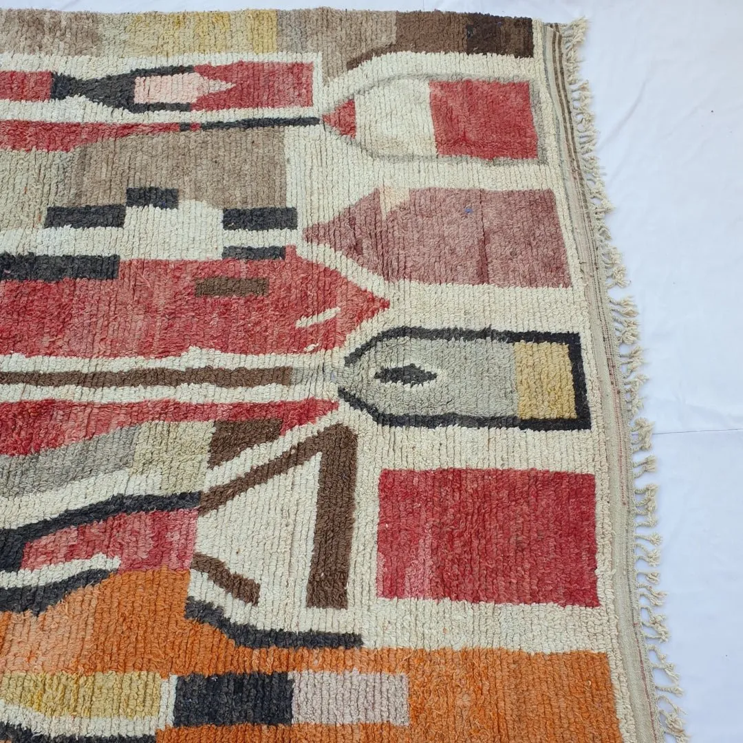 Kanma | Vintage Large Moroccan Rug 9x13 | Authentic Handmade Boujad Living room Rug | 9'65x13'15 Ft | 294x401 cm