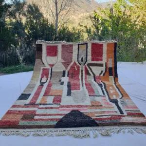 Kanma | Vintage Large Moroccan Rug 9x13 | Authentic Handmade Boujad Living room Rug | 9'65x13'15 Ft | 294x401 cm