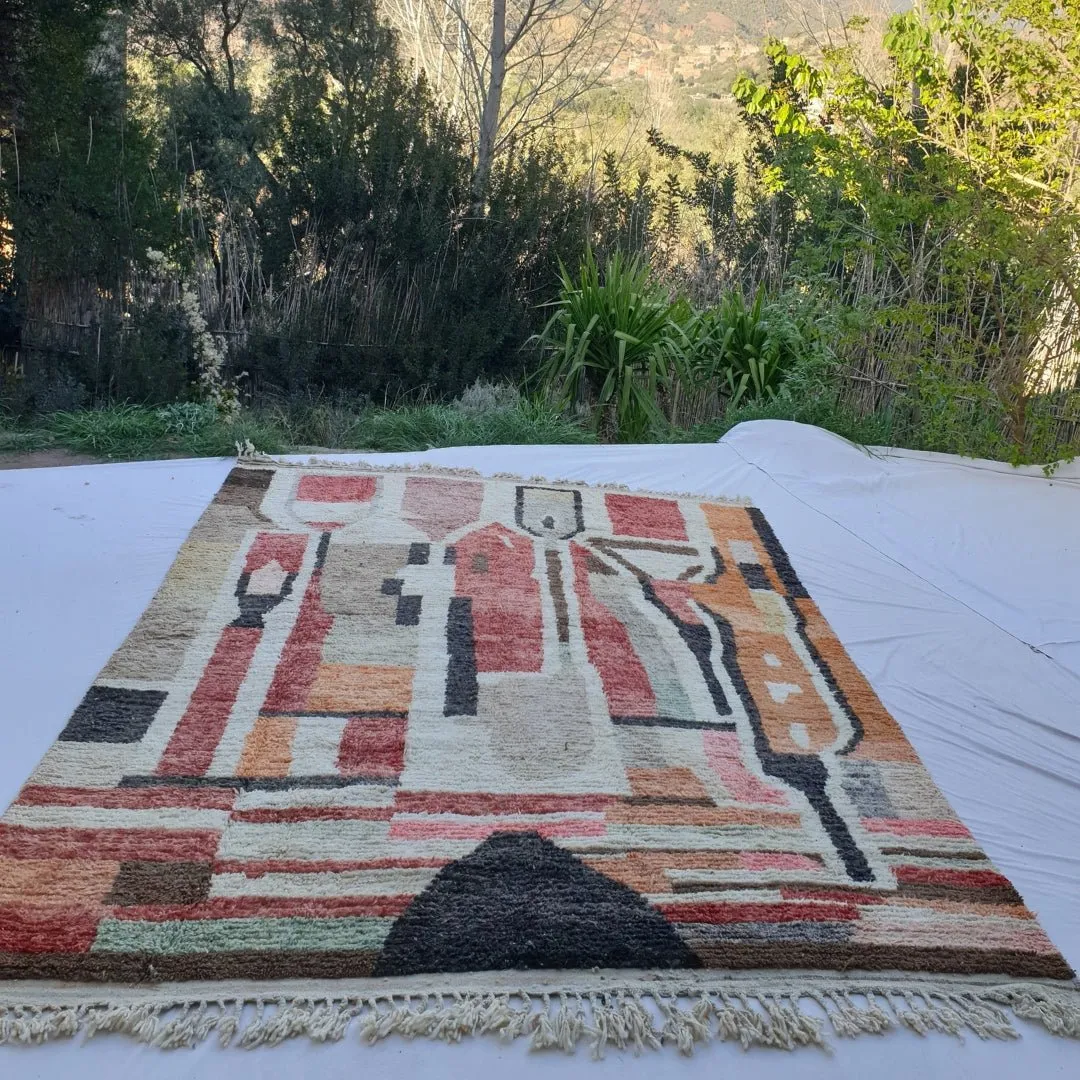 Kanma | Vintage Large Moroccan Rug 9x13 | Authentic Handmade Boujad Living room Rug | 9'65x13'15 Ft | 294x401 cm