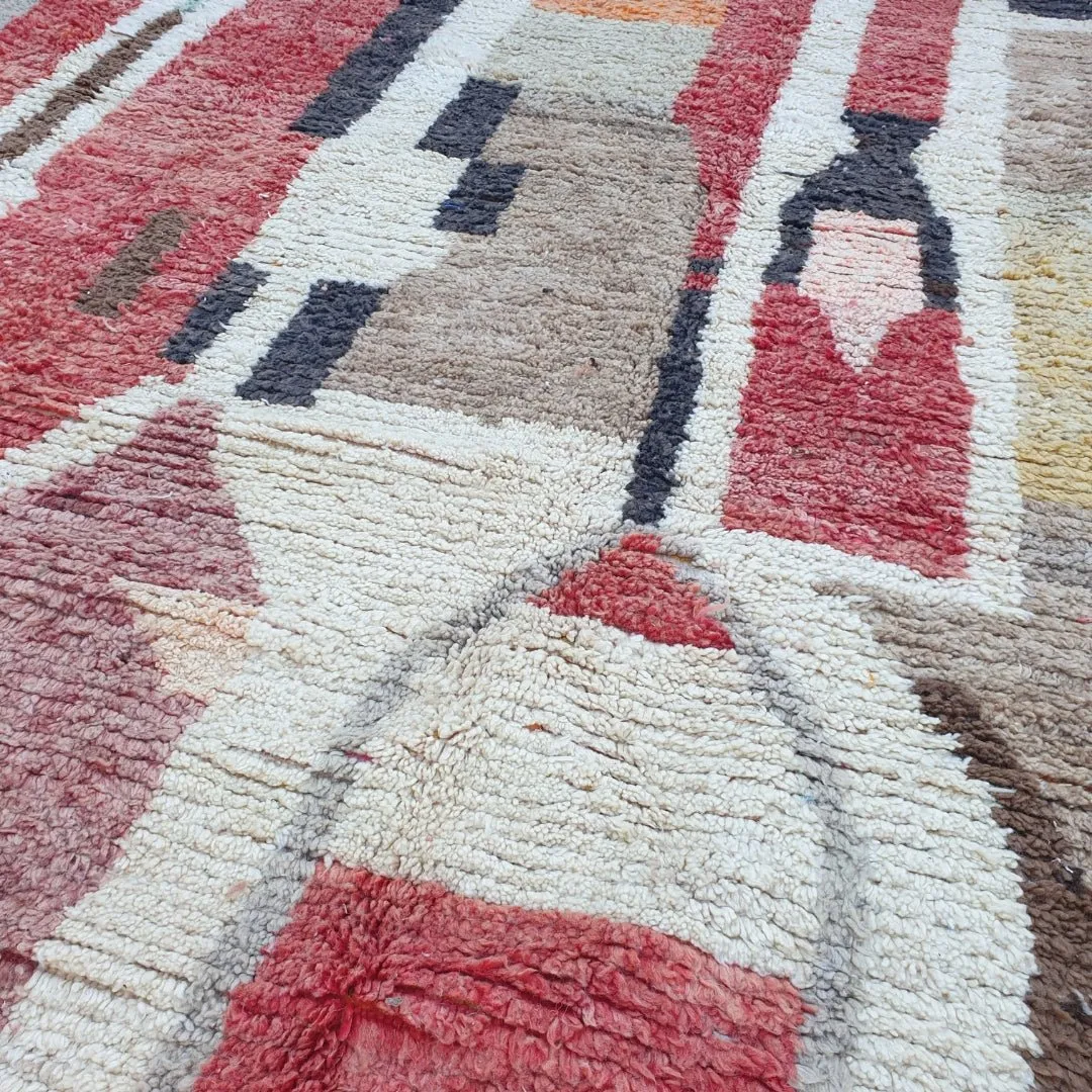 Kanma | Vintage Large Moroccan Rug 9x13 | Authentic Handmade Boujad Living room Rug | 9'65x13'15 Ft | 294x401 cm