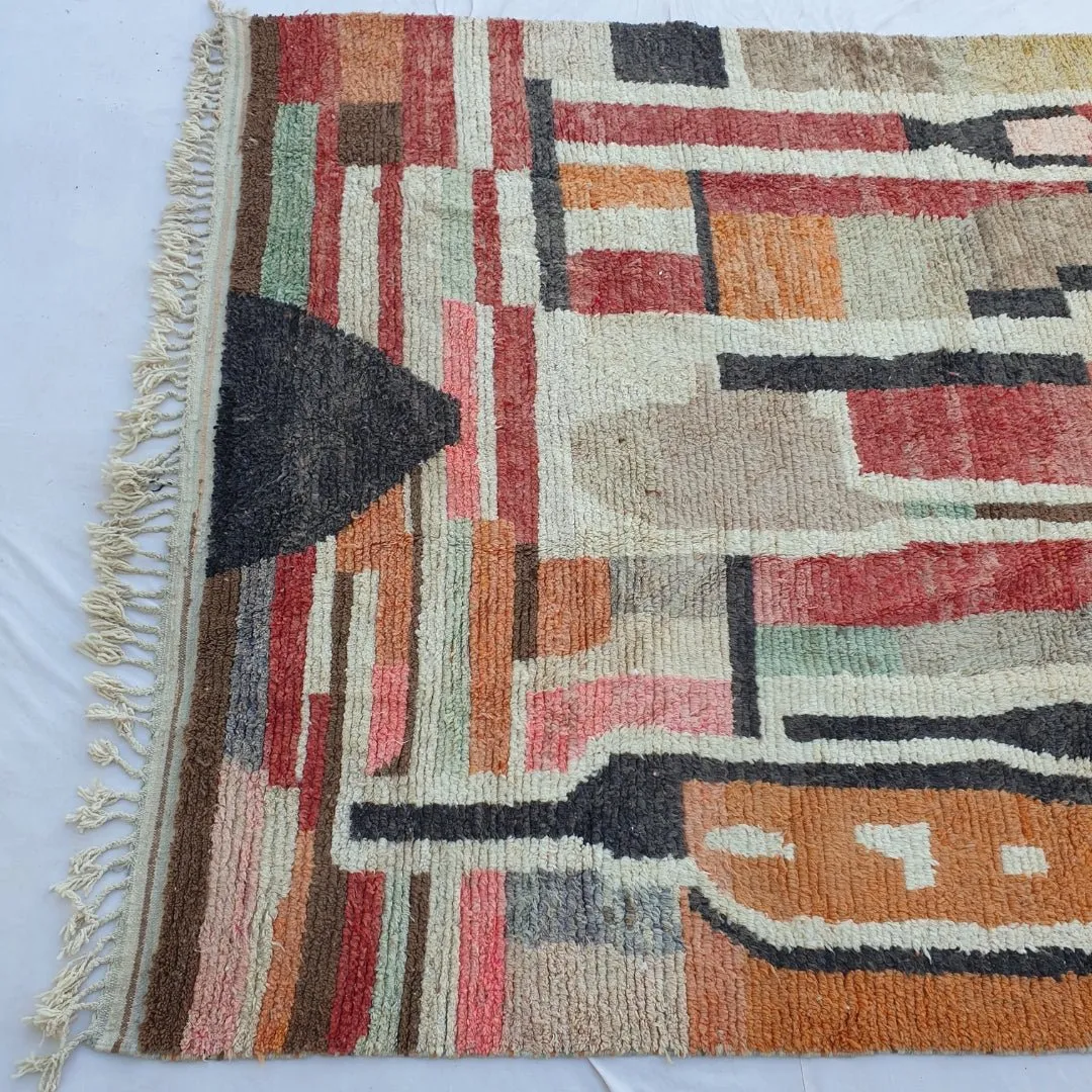 Kanma | Vintage Large Moroccan Rug 9x13 | Authentic Handmade Boujad Living room Rug | 9'65x13'15 Ft | 294x401 cm