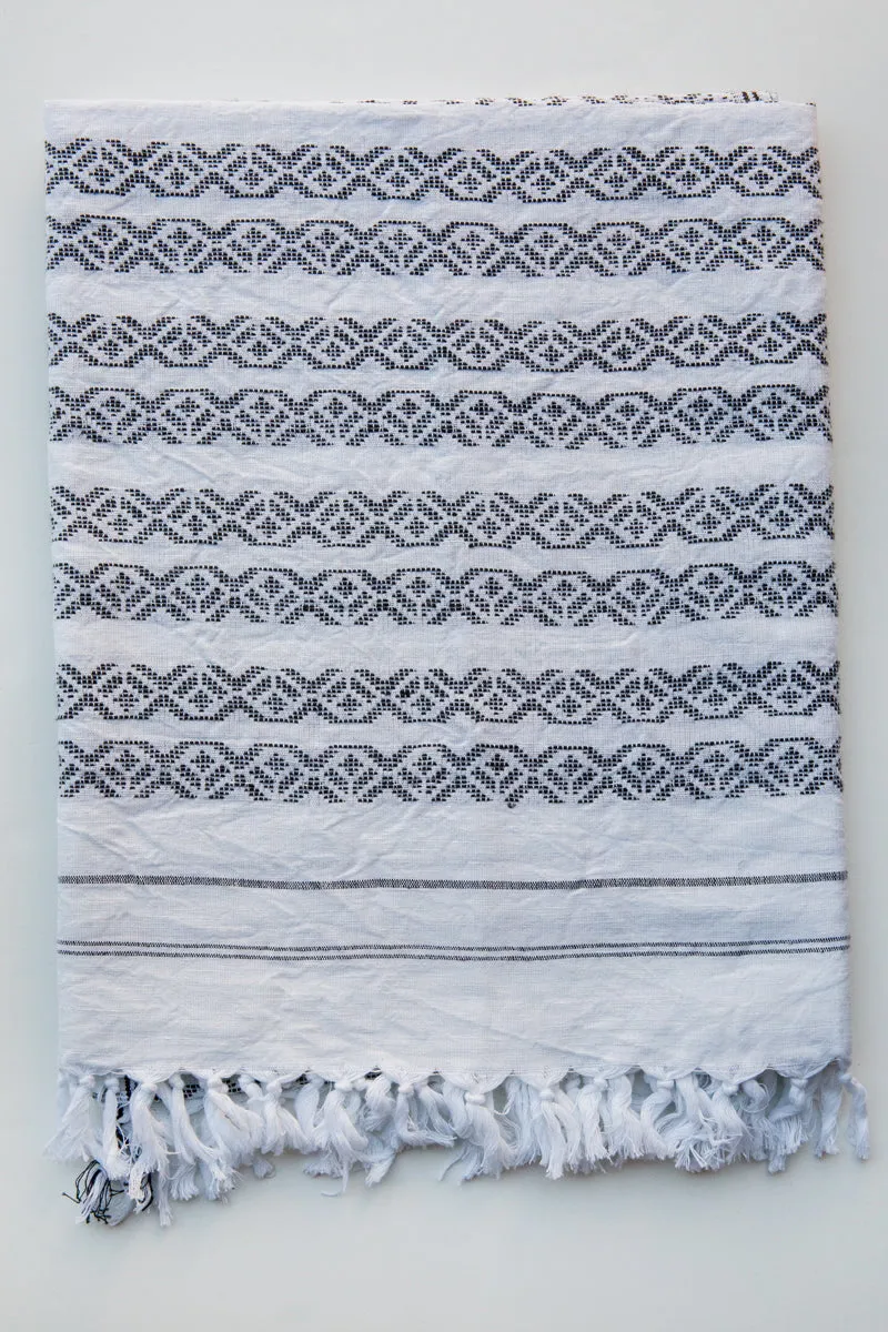 khadi & co white/charcoal danish towels