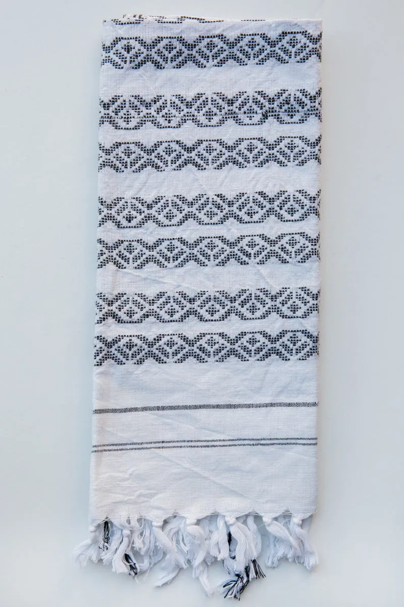 khadi & co white/charcoal danish towels