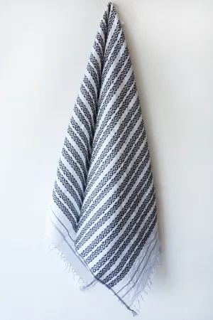 khadi & co white/charcoal danish towels