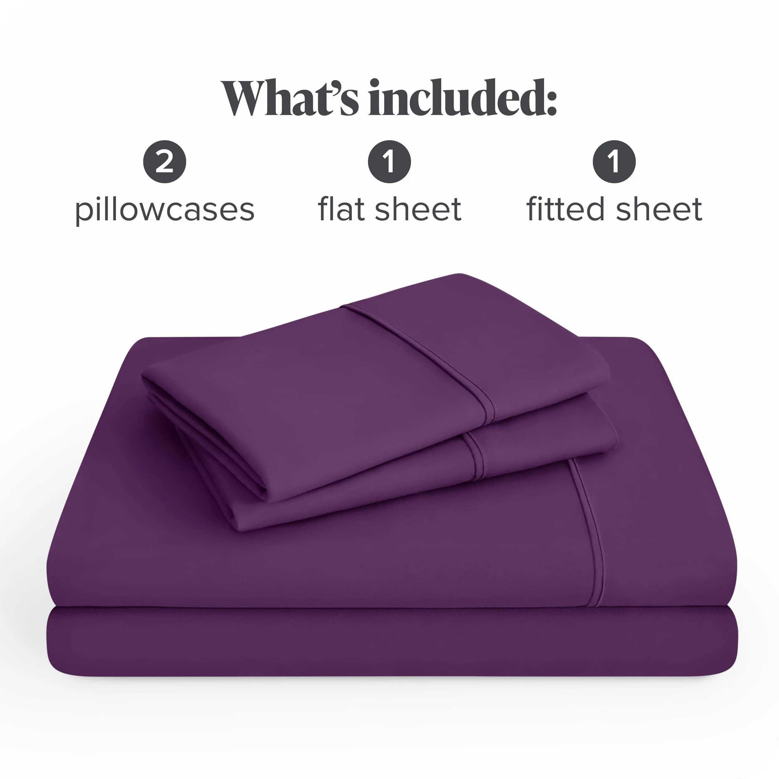 King, Plum : Premium 1800 Ultra-Soft Microfiber Collection King Sheet Set, Hypoallergenic, Easy Care, Wrinkle Resistant, Deep Pocket (King, Plum)