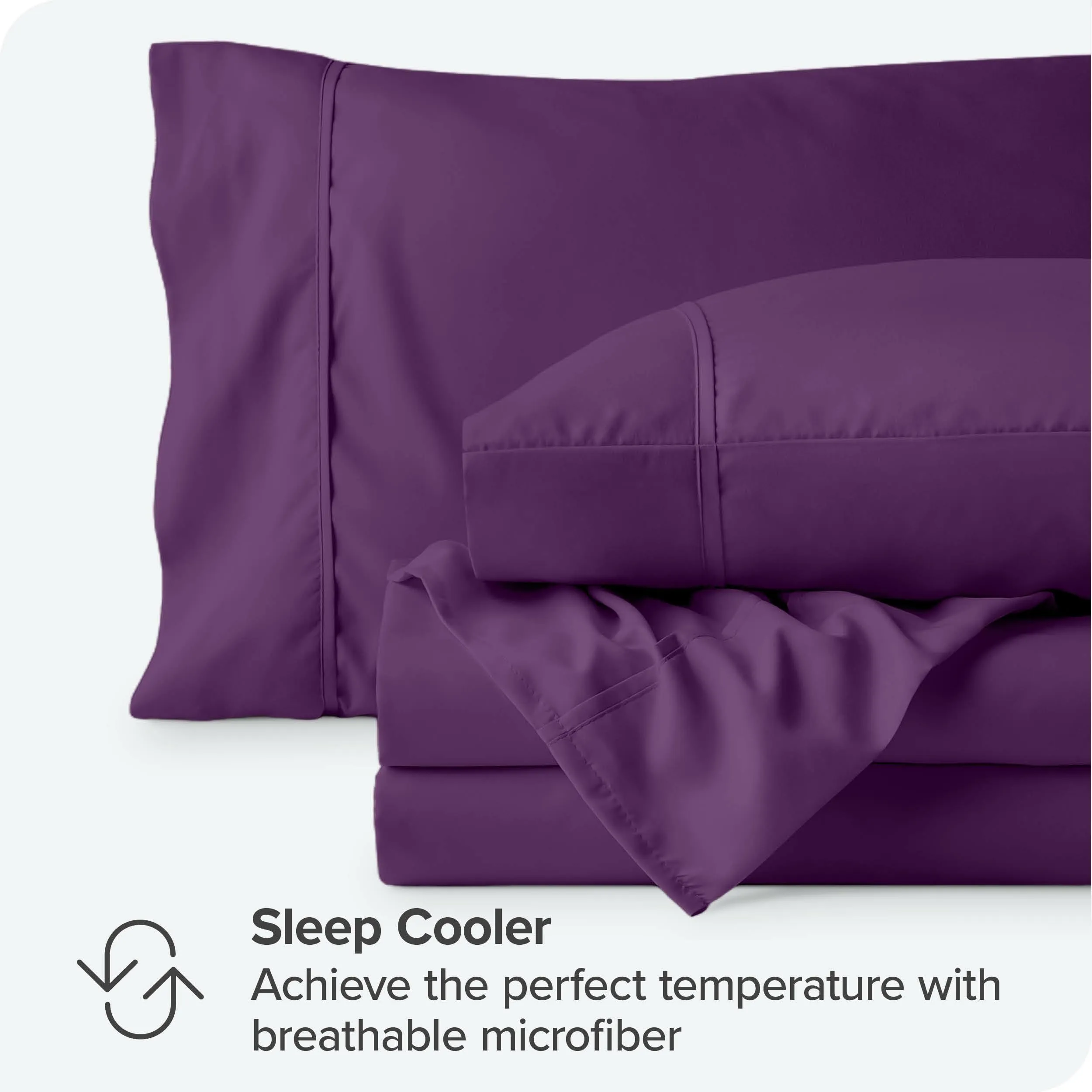 King, Plum : Premium 1800 Ultra-Soft Microfiber Collection King Sheet Set, Hypoallergenic, Easy Care, Wrinkle Resistant, Deep Pocket (King, Plum)