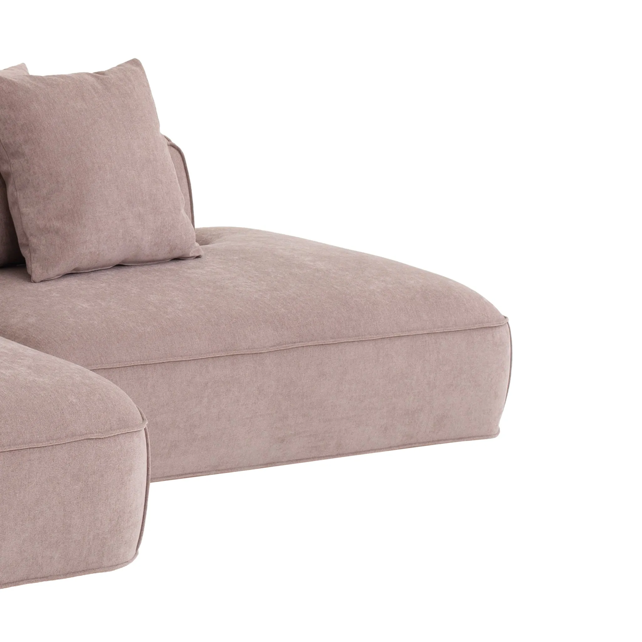 Klara 2 Seater Left Chaise Fabric Sofa - Latte