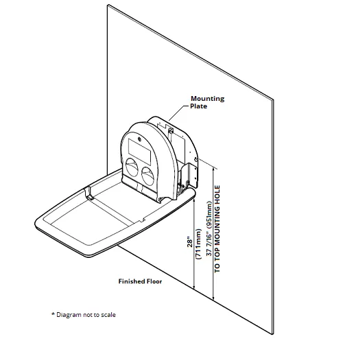 Koala Kare® KB301-00 - Surface Vertical Beige Baby Changing Station (Newest Generation)