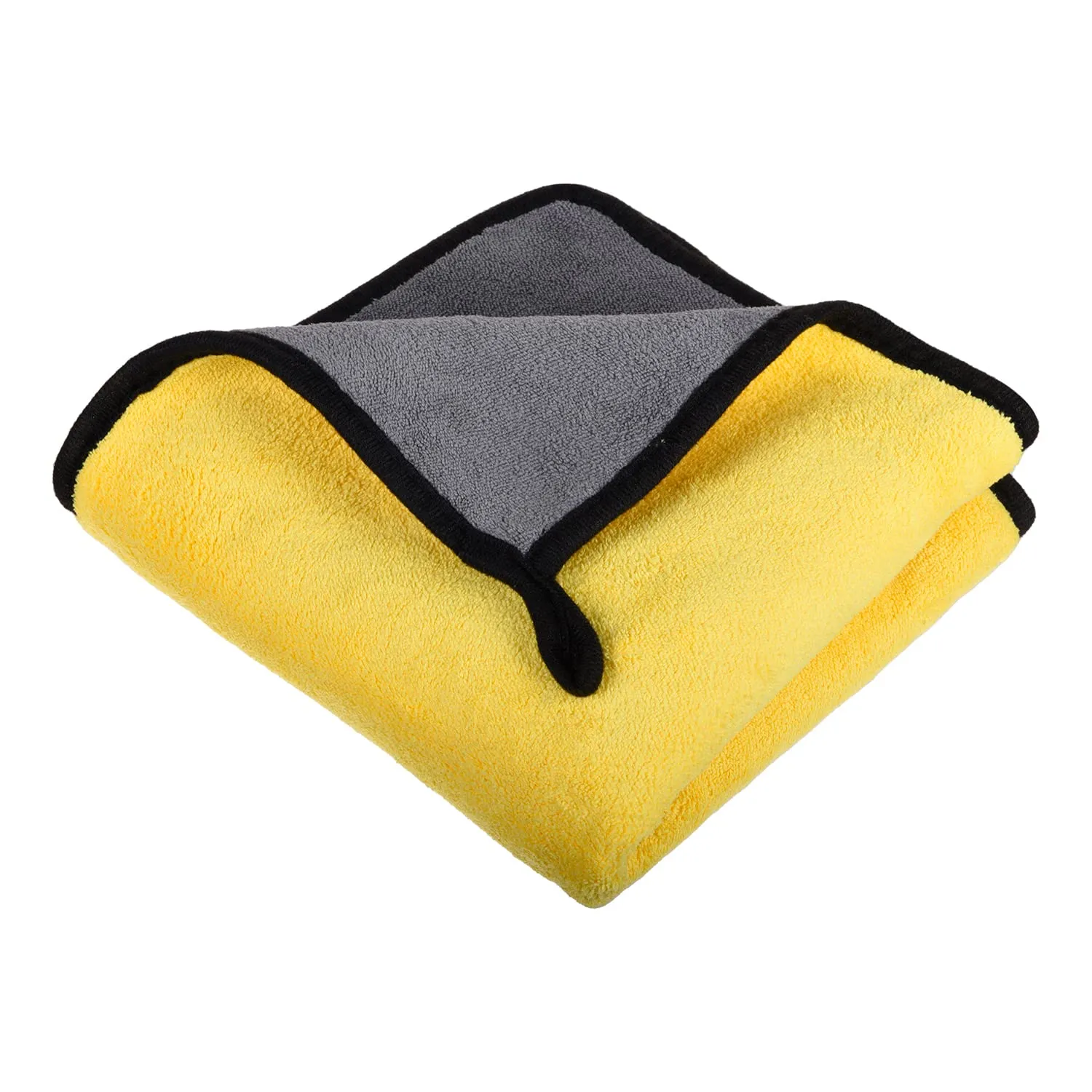 Kuber Industries Cleaning Towel|Microfiber Reusable Cloths|Highly Absorbent Washable Towel for Kitchen with Hanging Loop|Car|Window|40x40 Cm|Yellow