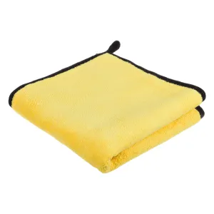 Kuber Industries Cleaning Towel|Microfiber Reusable Cloths|Highly Absorbent Washable Towel for Kitchen with Hanging Loop|Car|Window|40x40 Cm|Yellow