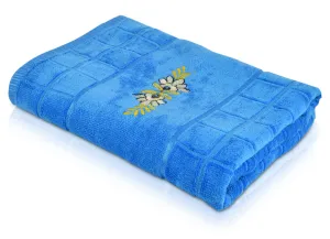 Kuber Industries Cotton Bath Towel Super Soft, Fluffy, and Absorbent, Perfect for Daily Use Soft Cotton Towels with Check Border, 30"x60" (Blue)-HS_38_KUBMART21386