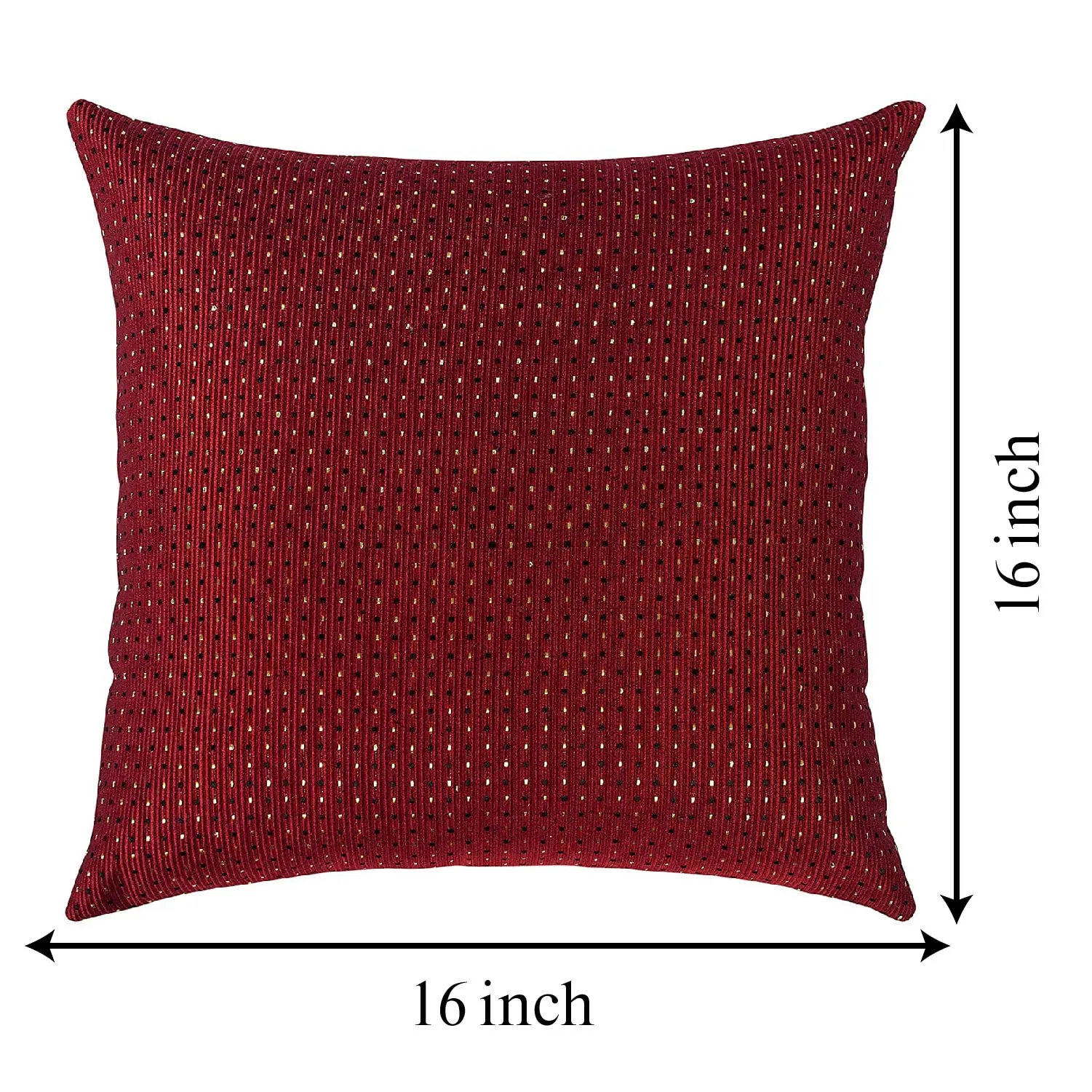 Kuber Industries Dot Print Soft Decorative Square Cushion Cover, Cushion Case for Sofa Couch Bed 16x16 Inch- Pack of 4 (Maroon)