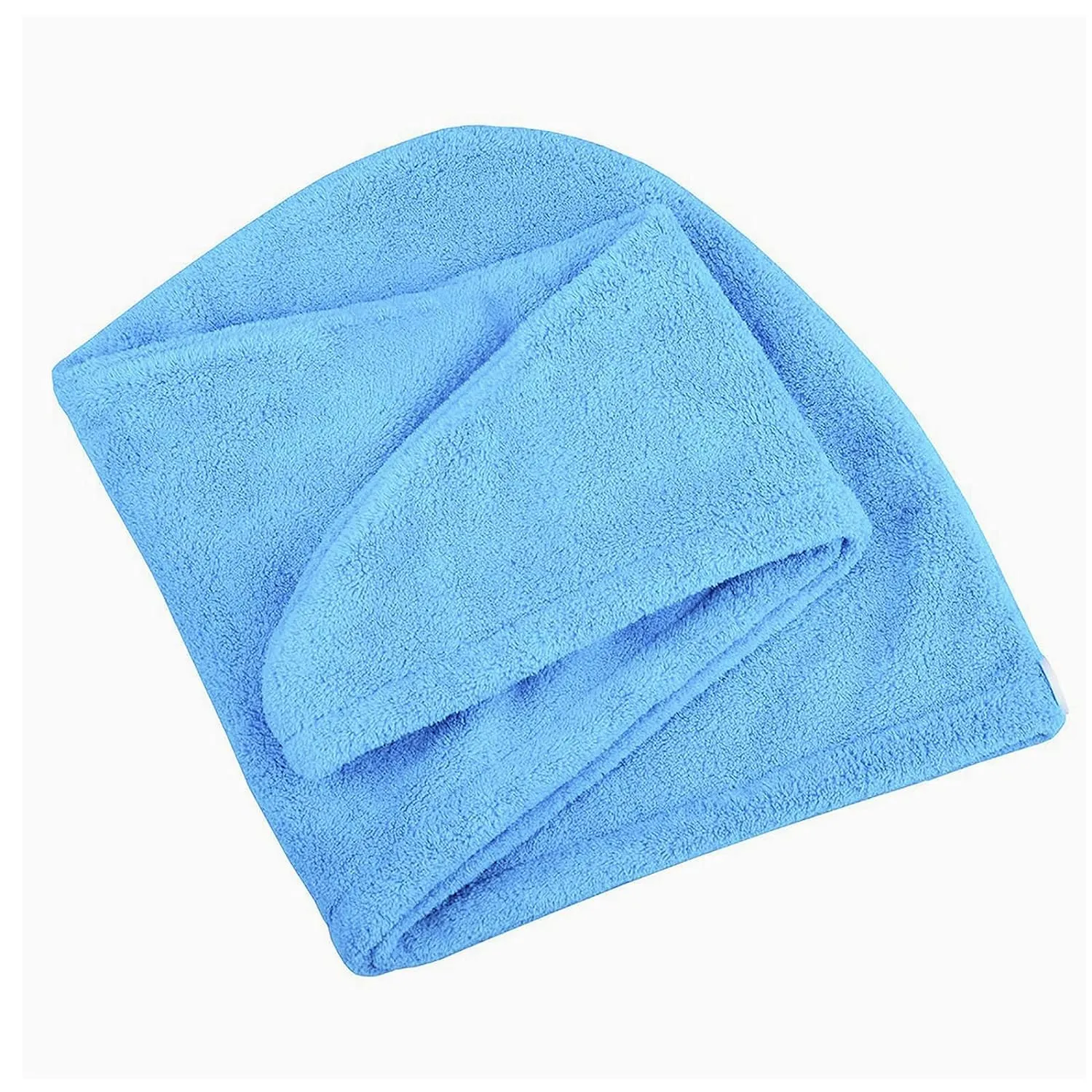 Kuber Industries Hair Wrapper | Hair-Drying Bathrobe Towel | Microfiber Towel | Quick Absorbent Hair Dry Towel | Hair Towel Wrap Cap | Salon Towel | Sky Blue