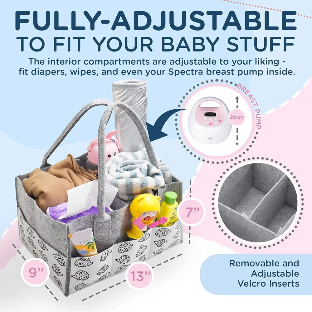 Kuul Diaper Caddy Organizer Free Changing Pad Mat & Bibs