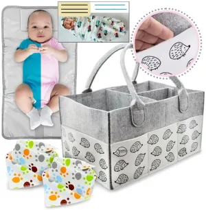 Kuul Diaper Caddy Organizer Free Changing Pad Mat & Bibs