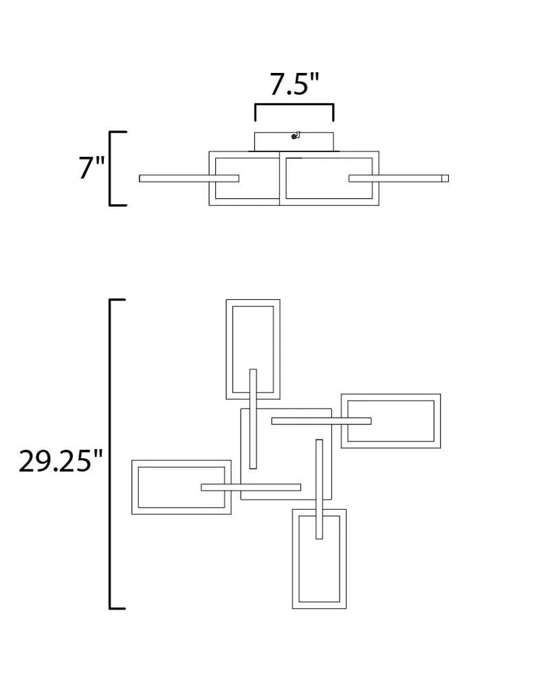 Link 29.25" 8 Light Flush Mount in Satin Nickel