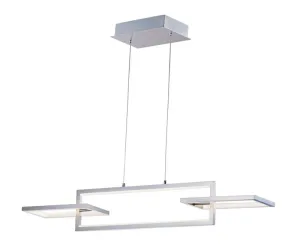 Link 42" 3 Light Chandelier in Satin Nickel