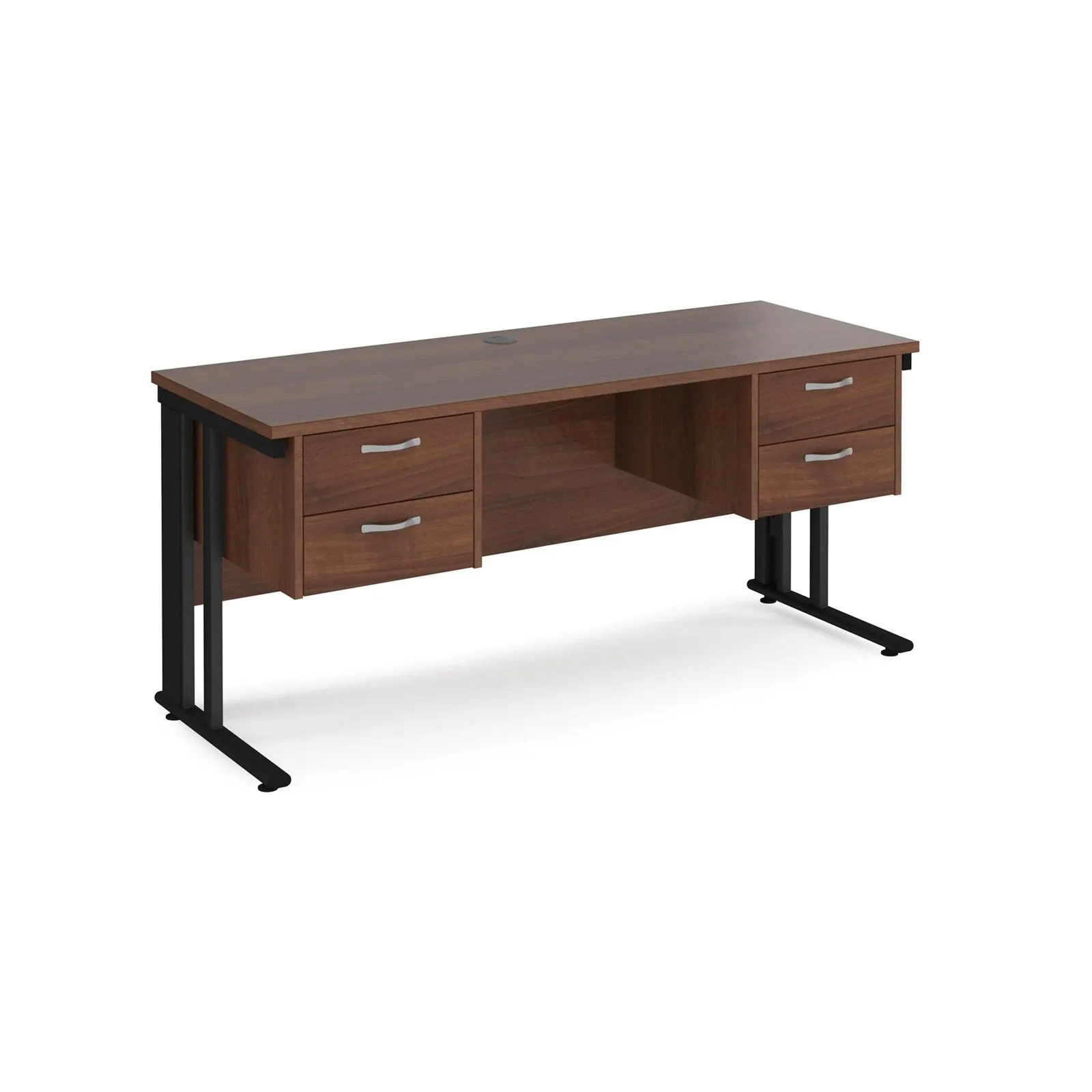 Maestro 25 cable managed leg straight desk 600 deep with two x 2 drawer pedestals