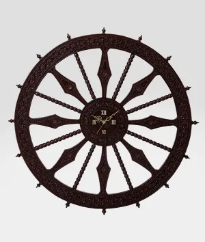 Marwari Carved Wall Clock In Teak Hand Made