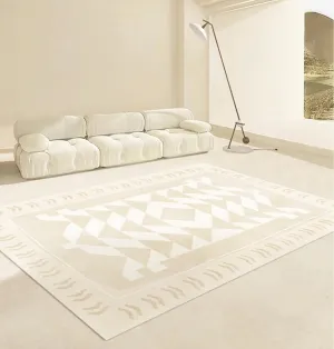 Mid Century Modern Rugs Next to Bed, Modern Rugs for Dining Room, Soft Contemporary Rugs for Bedroom, Cream Modern Carpets for Living Room