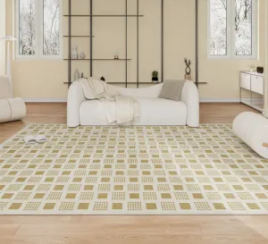 Modern Rug Ideas for Bedroom, Dining Room Modern Floor Carpets, Chequer Modern Rugs for Living Room, Contemporary Soft Rugs Next to Bed