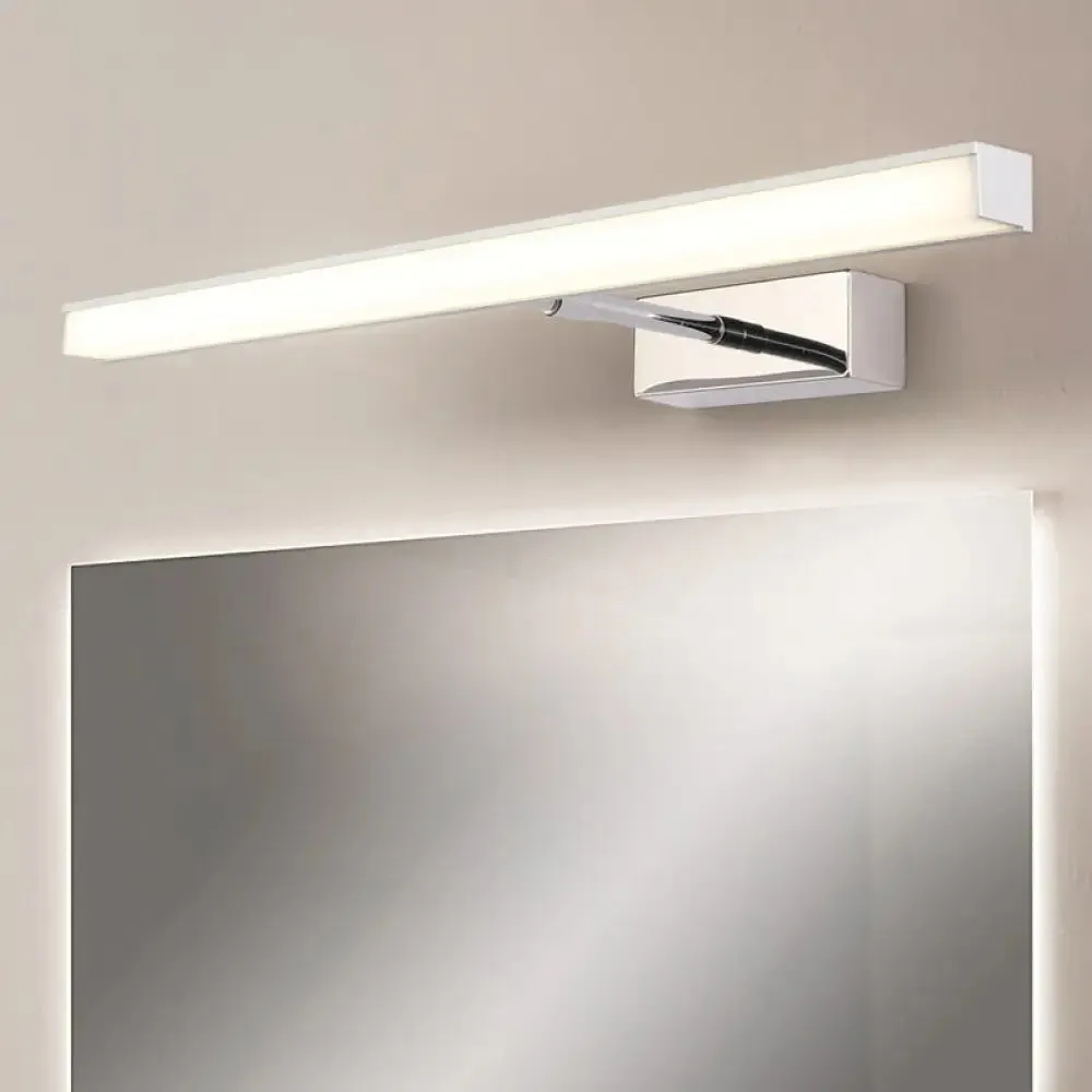 Modernist Metal Linear Vanity Sconce - 16"/19.5"/23.5" Wide, LED, Black/Silver, Natural Light