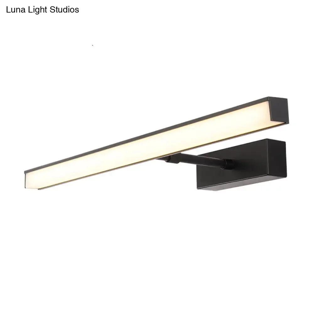 Modernist Metal Linear Vanity Sconce - 16"/19.5"/23.5" Wide, LED, Black/Silver, Natural Light