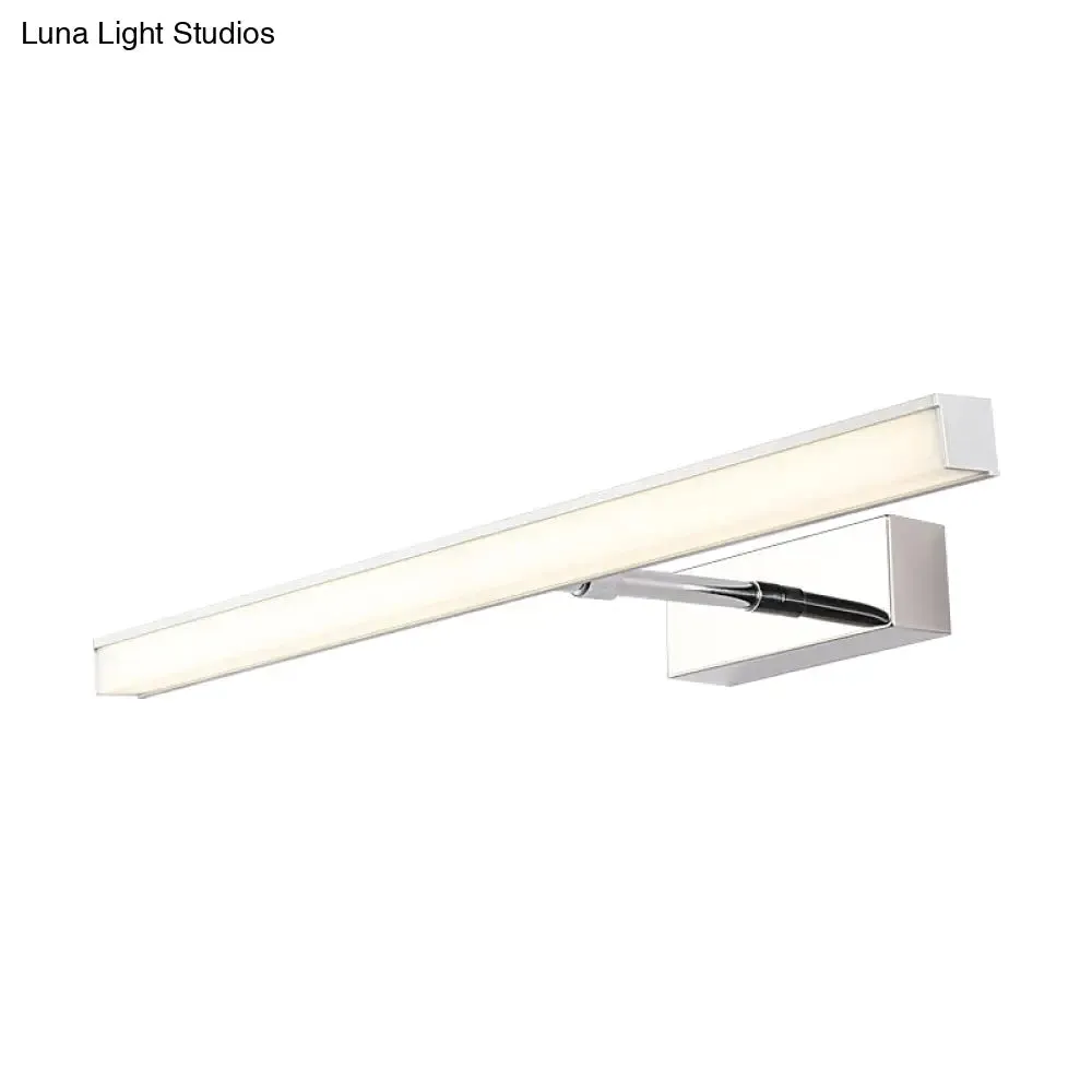 Modernist Metal Linear Vanity Sconce - 16"/19.5"/23.5" Wide, LED, Black/Silver, Natural Light