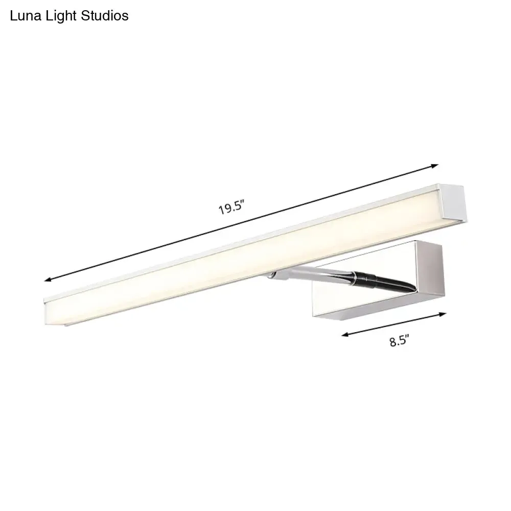 Modernist Metal Linear Vanity Sconce - 16"/19.5"/23.5" Wide, LED, Black/Silver, Natural Light