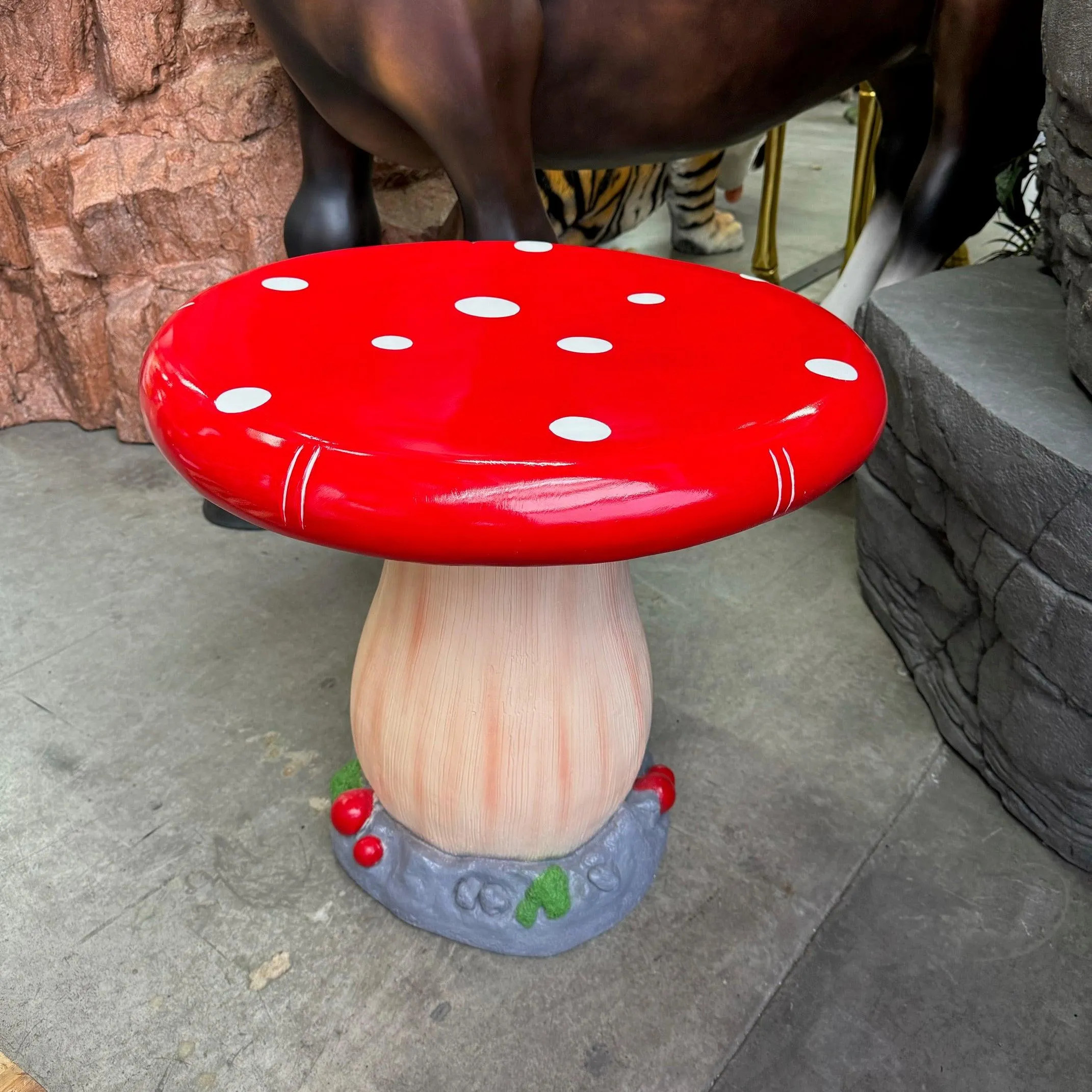 Mushroom Side Table Over Sized Statue