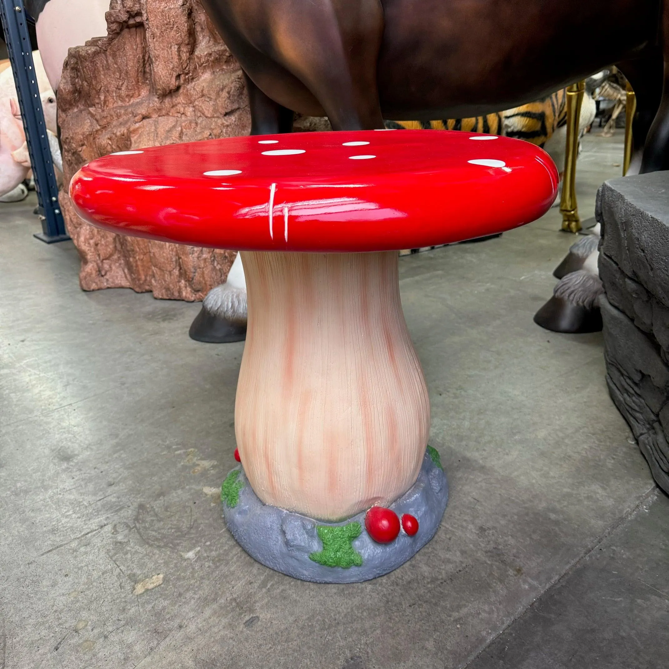 Mushroom Side Table Over Sized Statue