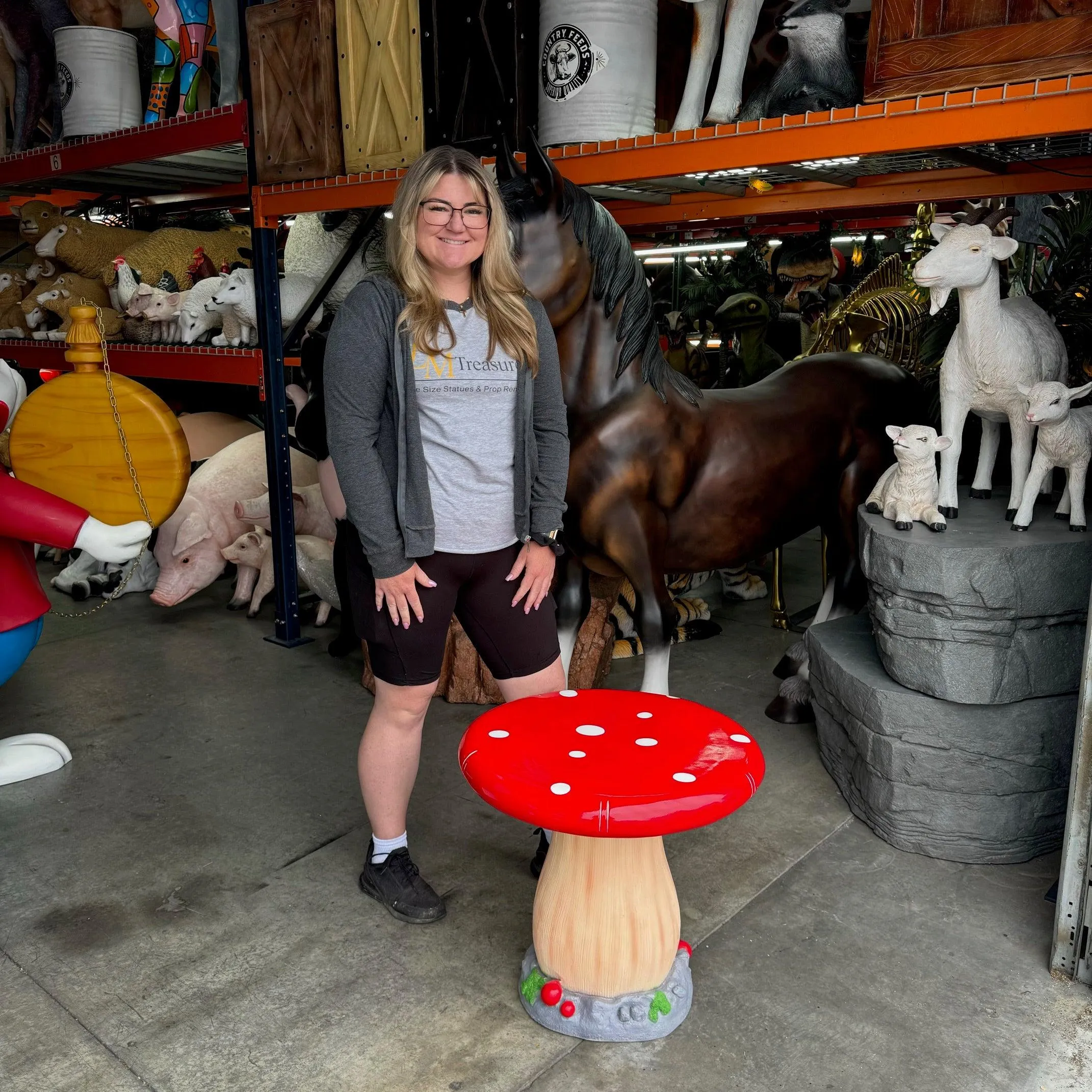 Mushroom Side Table Over Sized Statue