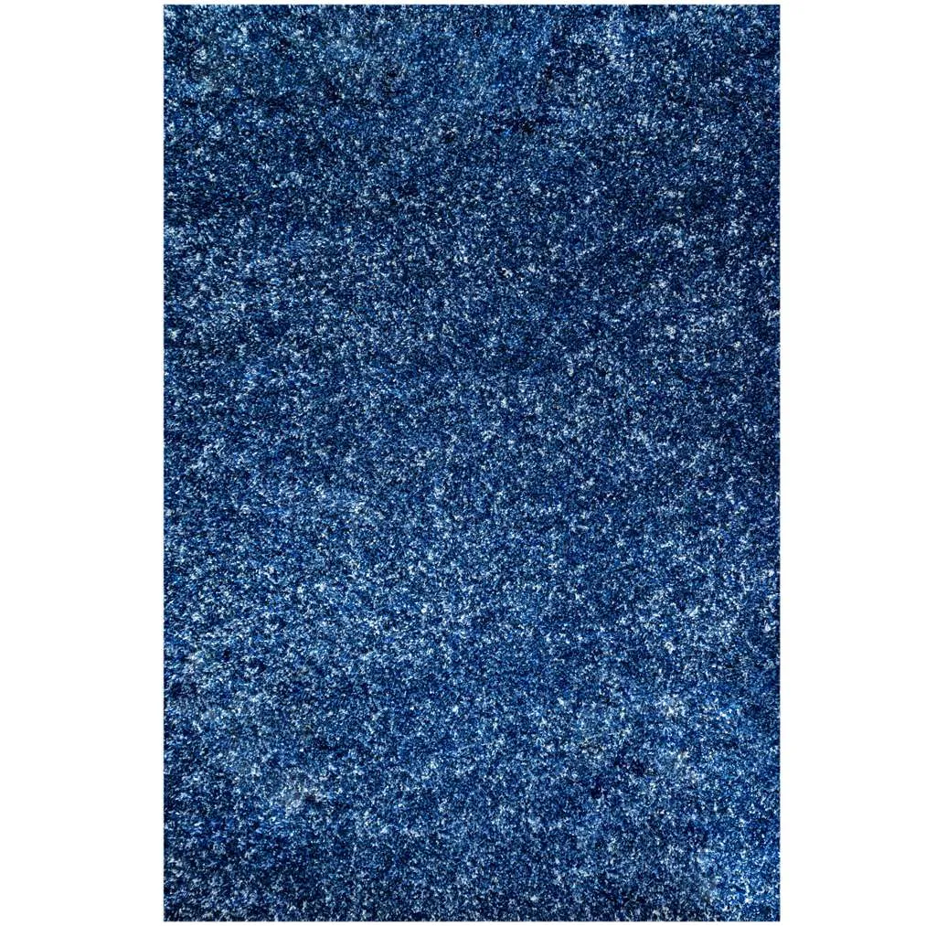 Navy Mottled Shaggy Living Room Rug