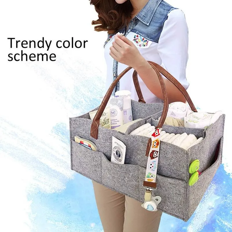 Newborn Baby Diaper Bag Organizer Nappy Bag Maternity Handbag Nursery Storage Portable Holder Bag Foldable Baby Care Container