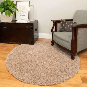 Oatmeal Shaggy Circle Rug