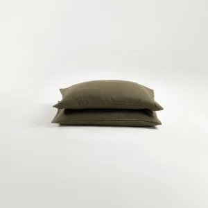 Olive Linen Pillowcases Set (2 pcs)