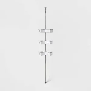 Open Box - Room Essentials Steel L-Shaped Corner Tension Pole Shower Caddy Holds Up to 5lbs