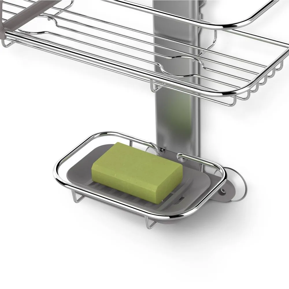 Open Box - simplehuman Adjustable Shower Caddy Stainless Steel/Silver