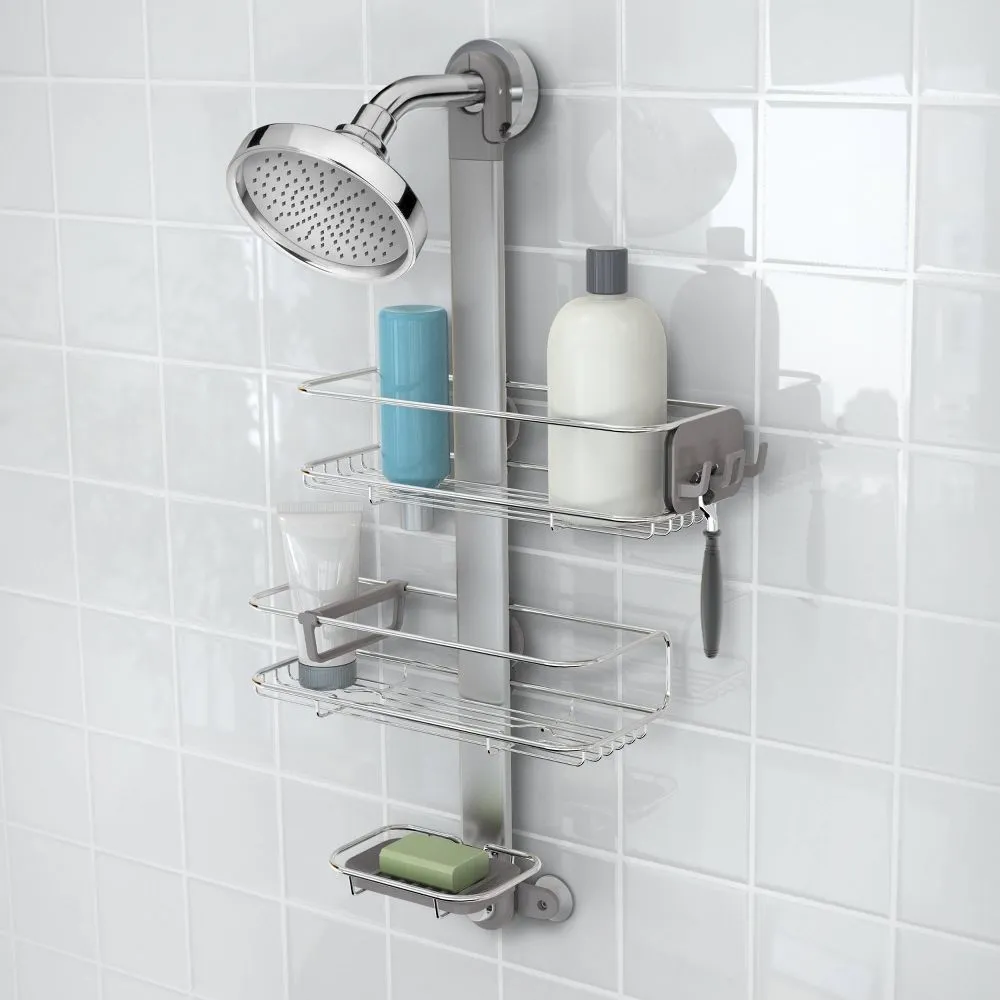 Open Box - simplehuman Adjustable Shower Caddy Stainless Steel/Silver