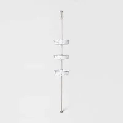 Open Box - Steel Corner Tension Pole Caddy Nickel - Room Essentials