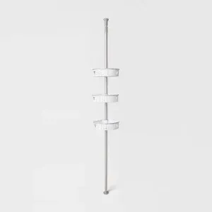 Open Box - Steel Corner Tension Pole Caddy Nickel - Room Essentials