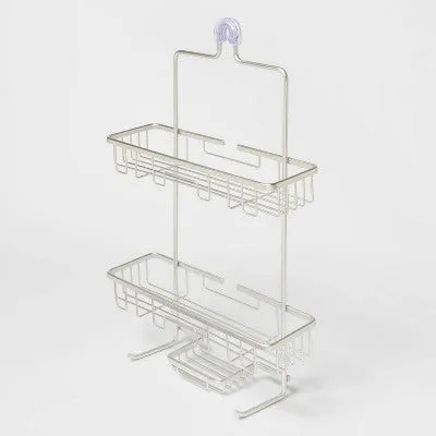 Open Box - Wide Rustproof Shower Caddy with Lock Top Aluminum - Made By Design