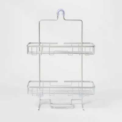 Open Box - Wide Rustproof Shower Caddy with Lock Top Aluminum - Made By Design