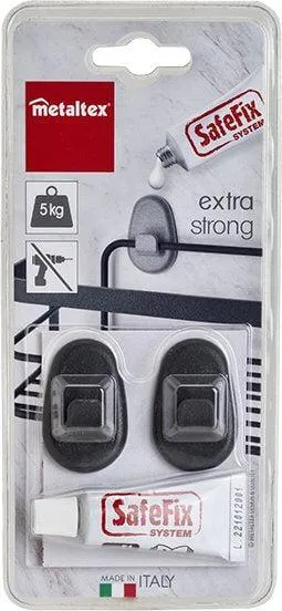 Origin Safe-Fix Adhesive Hooks 2 Pack Matte Black